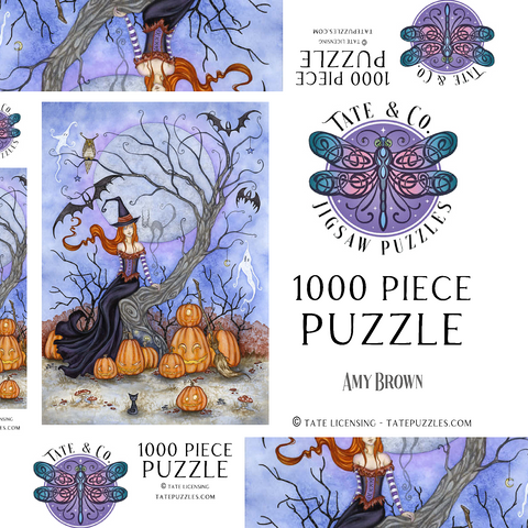 Darstellung des Puzzle Motivs The Halloween Tree witch – Amy Brown The Halloween Tree witch – Amy Brown 1000 Puzzle Schachtel 3D Modell