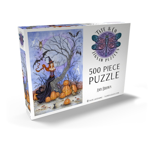 Darstellung des Puzzle Motivs The Halloween Tree witch – Amy Brown The Halloween Tree witch – Amy Brown 500 Puzzle Schachtel Ansicht2