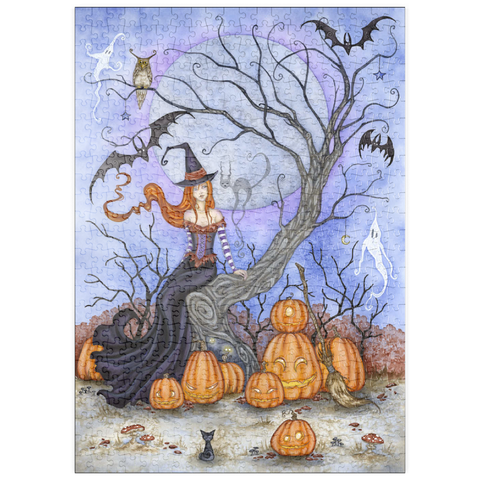 Darstellung des Puzzle Motivs The Halloween Tree witch – Amy Brown puzzleplate The Halloween Tree witch – Amy Brown 500 Puzzle