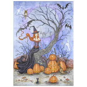 Darstellung des Puzzle Motivs The Halloween Tree witch – Amy Brown - Puzzleteile: 500
