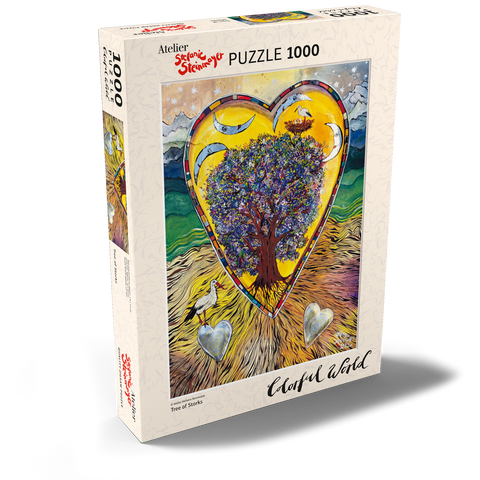 Darstellung des Puzzle Motivs Tree of Storks Tree of Storks 1000 Puzzle Schachtel Ansicht2