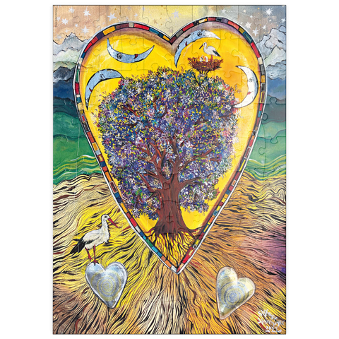 Darstellung des Puzzle Motivs Tree of Storks puzzleplate Tree of Storks 100 Puzzle