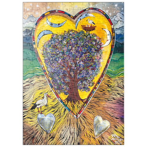 Darstellung des Puzzle Motivs Tree of Storks puzzleplate Tree of Storks 200 Puzzle