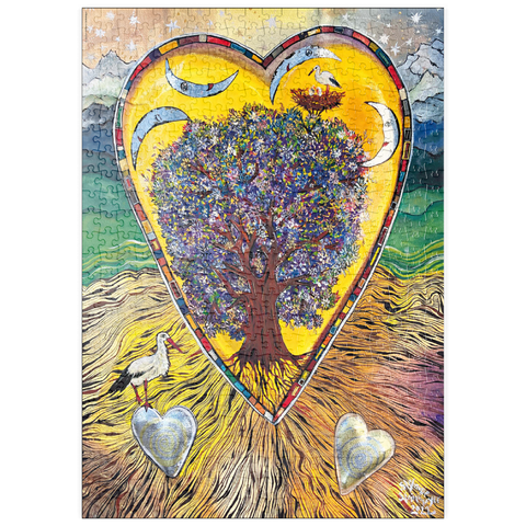 Darstellung des Puzzle Motivs Tree of Storks puzzleplate Tree of Storks 500 Puzzle