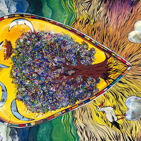 Darstellung des Puzzle Motivs Tree of Storks Tree of Storks 500 Puzzle 3D Modell