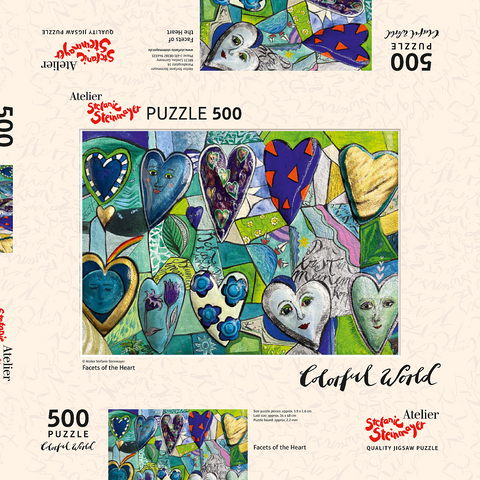 Darstellung des Puzzle Motivs Facets of the Heart Facets of the Heart 500 Puzzle Schachtel 3D Modell