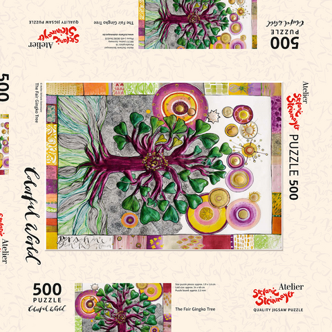 Darstellung des Puzzle Motivs The Fair Gingko Tree The Fair Gingko Tree 500 Puzzle Schachtel 3D Modell