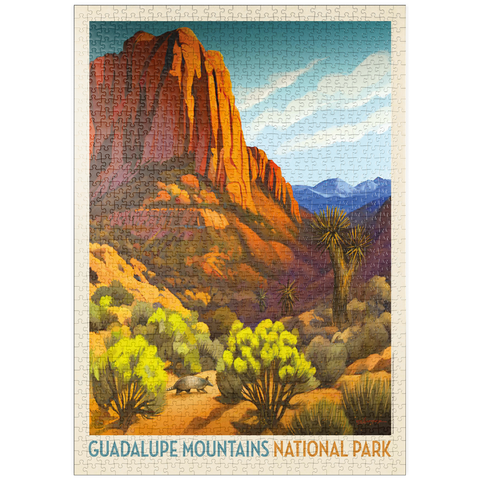 Darstellung des Puzzle Motivs Guadalupe Mountains National Park: Armadillo Crossing puzzleplate Guadalupe Mountains National Park: Armadillo Crossing 1000 Puzzle