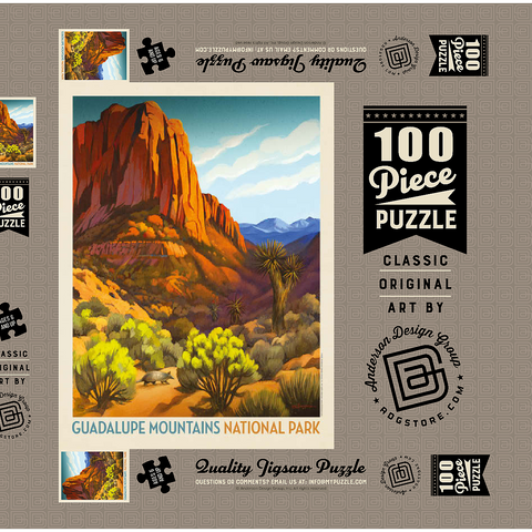 Darstellung des Puzzle Motivs Guadalupe Mountains National Park: Armadillo Crossing Guadalupe Mountains National Park: Armadillo Crossing 100 Puzzle Schachtel 3D Modell