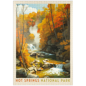 Darstellung des Puzzle-Motivs Hot Springs National Park: Autumn Steam – Puzzleteile: 1000