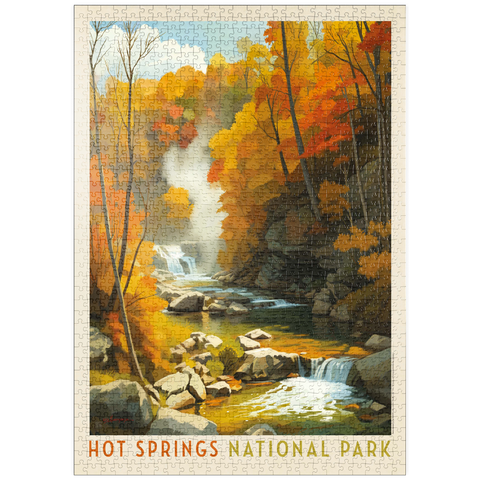 Darstellung des Puzzle Motivs Hot Springs National Park: Autumn Steam puzzleplate Hot Springs National Park: Autumn Steam 1000 Puzzle