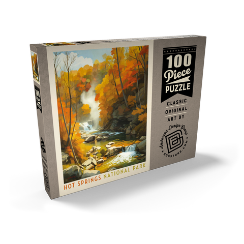 Darstellung des Puzzle Motivs Hot Springs National Park: Autumn Steam Hot Springs National Park: Autumn Steam 100 Puzzle Schachtel Ansicht2