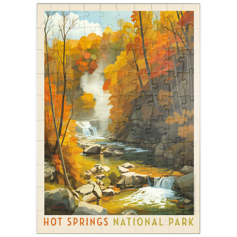 Darstellung des Puzzle Motivs Hot Springs National Park: Autumn Steam puzzleplate Hot Springs National Park: Autumn Steam 100 Puzzle