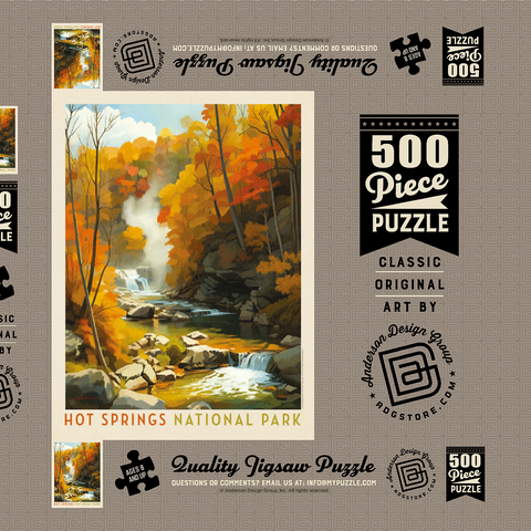 Darstellung des Puzzle Motivs Hot Springs National Park: Autumn Steam Hot Springs National Park: Autumn Steam 500 Puzzle Schachtel 3D Modell