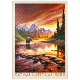 Darstellung des Puzzle Motivs Katmai National Park: Evening Glow - Puzzleteile: 1000