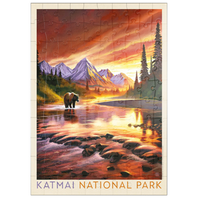 Darstellung des Puzzle Motivs Katmai National Park: Evening Glow - Puzzleteile: 100