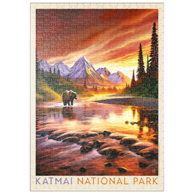 Darstellung des Puzzle Motivs Katmai National Park: Evening Glow - Puzzleteile: 500