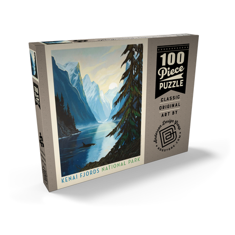 Darstellung des Puzzle Motivs Kenai Fjords National Park: Orca Kenai Fjords National Park: Orca 100 Puzzle Schachtel Ansicht2