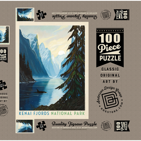 Darstellung des Puzzle Motivs Kenai Fjords National Park: Orca Kenai Fjords National Park: Orca 100 Puzzle Schachtel 3D Modell