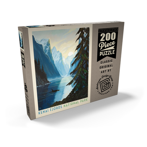 Darstellung des Puzzle Motivs Kenai Fjords National Park: Orca Kenai Fjords National Park: Orca 200 Puzzle Schachtel Ansicht2
