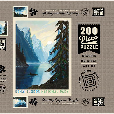 Darstellung des Puzzle Motivs Kenai Fjords National Park: Orca Kenai Fjords National Park: Orca 200 Puzzle Schachtel 3D Modell