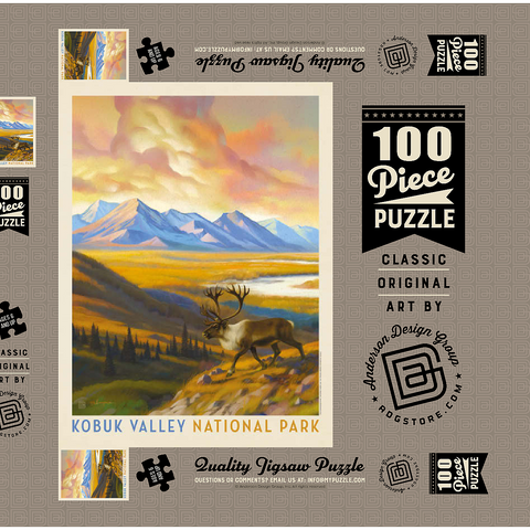 Darstellung des Puzzle Motivs Kobuk Valley National Park: Caribou Country Kobuk Valley National Park: Caribou Country 100 Puzzle Schachtel 3D Modell