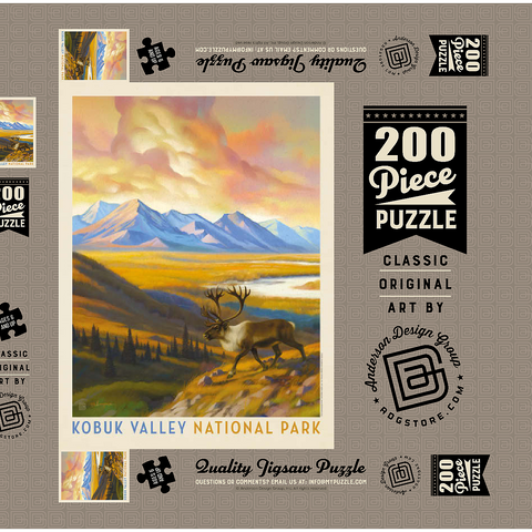Darstellung des Puzzle Motivs Kobuk Valley National Park: Caribou Country Kobuk Valley National Park: Caribou Country 200 Puzzle Schachtel 3D Modell