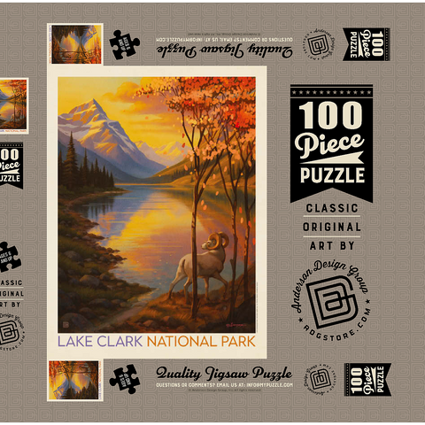 Darstellung des Puzzle Motivs Lake Clark National Park: Autumn Glow Lake Clark National Park: Autumn Glow 100 Puzzle Schachtel 3D Modell