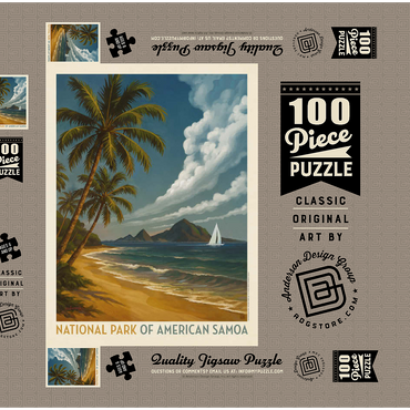 Darstellung des Puzzle Motivs National Park of American Samoa: Sea Breeze 100 Puzzle Schachtel 3D Modell