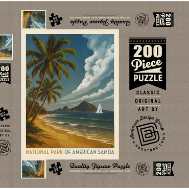 Darstellung des Puzzle Motivs National Park of American Samoa: Sea Breeze 200 Puzzle Schachtel 3D Modell
