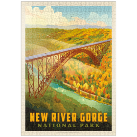 Darstellung des Puzzle Motivs New River Gorge: Bird's Eye View - Puzzleteile: 1000