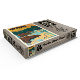 Darstellung des Puzzle Motivs Katmai National Park: Alaska Bears Fishing at Brooks Falls - Puzzleteile: 1000
