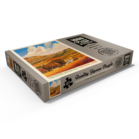 Darstellung des Puzzle Motivs Theodore Roosevelt National Park: Bison Country Theodore Roosevelt National Park: Bison Country 1000 Puzzle Schachtel Ansicht1