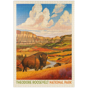 Darstellung des Puzzle-Motivs Theodore Roosevelt National Park: Bison Country – Puzzleteile: 1000