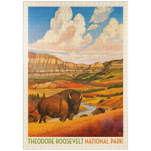 Darstellung des Puzzle Motivs Theodore Roosevelt National Park: Bison Country puzzleplate Theodore Roosevelt National Park: Bison Country 1000 Puzzle