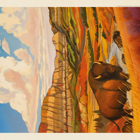Darstellung des Puzzle Motivs Theodore Roosevelt National Park: Bison Country Theodore Roosevelt National Park: Bison Country 1000 Puzzle 3D Modell