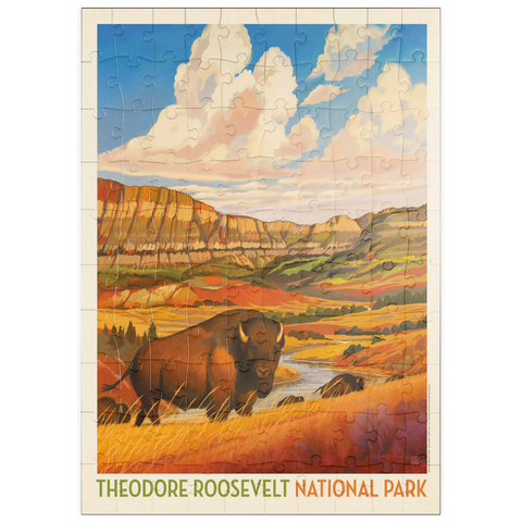 Darstellung des Puzzle Motivs Theodore Roosevelt National Park: Bison Country puzzleplate Theodore Roosevelt National Park: Bison Country 100 Puzzle