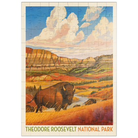 Darstellung des Puzzle Motivs Theodore Roosevelt National Park: Bison Country - Puzzleteile: 100