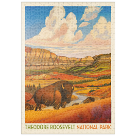 Darstellung des Puzzle Motivs Theodore Roosevelt National Park: Bison Country - Puzzleteile: 500