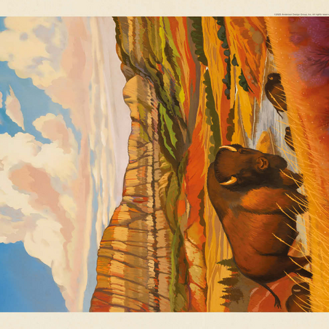Darstellung des Puzzle Motivs Theodore Roosevelt National Park: Bison Country Theodore Roosevelt National Park: Bison Country 500 Puzzle 3D Modell