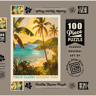 Darstellung des Puzzle Motivs Virgin Islands National Park: Shimmering Shoreline 100 Puzzle Schachtel 3D Modell
