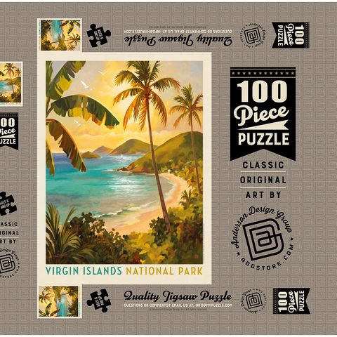 Darstellung des Puzzle Motivs Virgin Islands National Park: Shimmering Shoreline Virgin Islands National Park: Shimmering Shoreline 100 Puzzle Schachtel 3D Modell