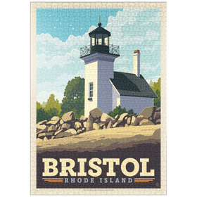 Darstellung des Puzzle-Motivs Bristol, Rhode Island: Bristol Ferry Lighthouse – Puzzleteile: 1000