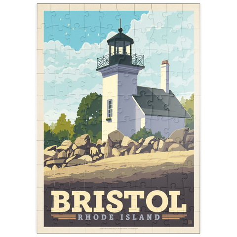 Darstellung des Puzzle Motivs Bristol, Rhode Island: Bristol Ferry Lighthouse puzzleplate Bristol, Rhode Island: Bristol Ferry Lighthouse 100 Puzzle