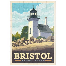 Darstellung des Puzzle Motivs Bristol, Rhode Island: Bristol Ferry Lighthouse - Puzzleteile: 100