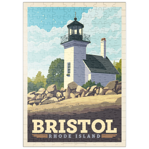 Darstellung des Puzzle Motivs Bristol, Rhode Island: Bristol Ferry Lighthouse puzzleplate Bristol, Rhode Island: Bristol Ferry Lighthouse 200 Puzzle