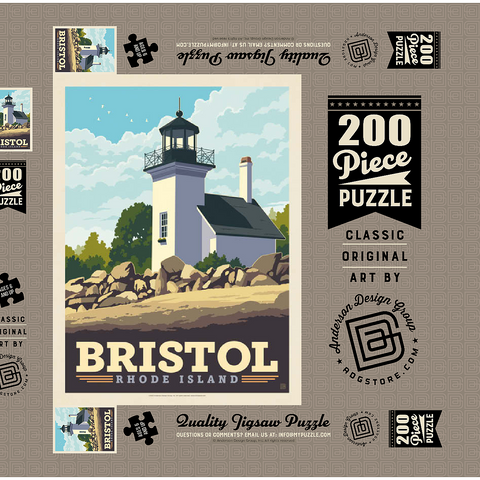 Darstellung des Puzzle Motivs Bristol, Rhode Island: Bristol Ferry Lighthouse Bristol, Rhode Island: Bristol Ferry Lighthouse 200 Puzzle Schachtel 3D Modell