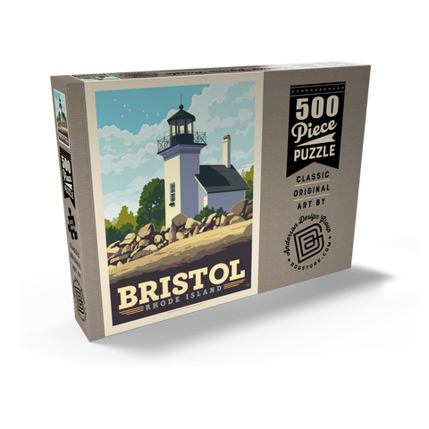 Darstellung des Puzzle Motivs Bristol, Rhode Island: Bristol Ferry Lighthouse Bristol, Rhode Island: Bristol Ferry Lighthouse 500 Puzzle Schachtel Ansicht2