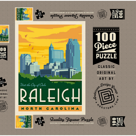 Darstellung des Puzzle Motivs Raleigh, North Carolina Raleigh, North Carolina 100 Puzzle Schachtel 3D Modell