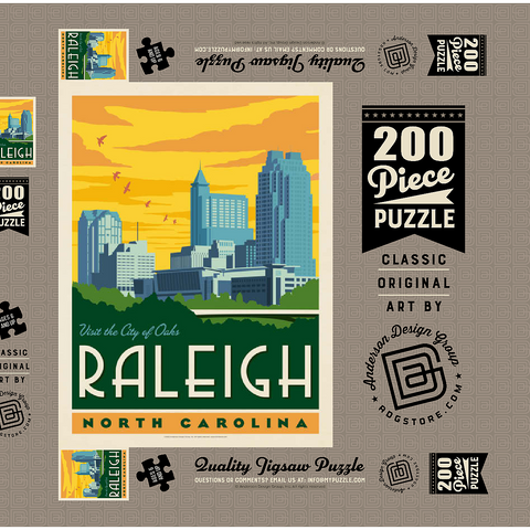 Darstellung des Puzzle Motivs Raleigh, North Carolina Raleigh, North Carolina 200 Puzzle Schachtel 3D Modell
